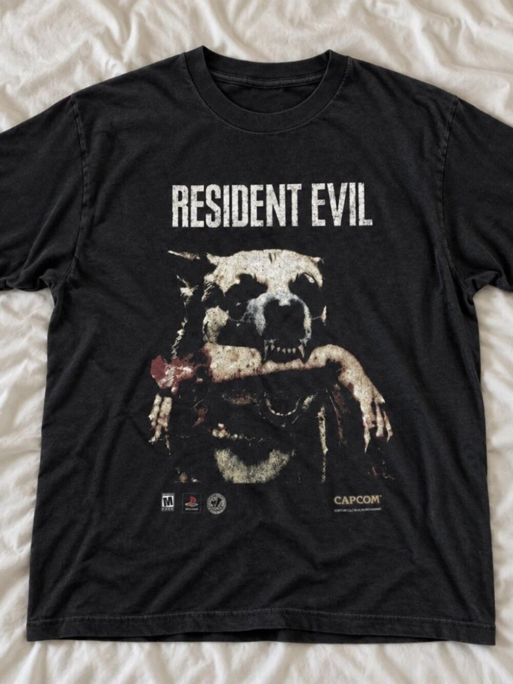 Resident Evil Zombie Dog Graphic Tee Black Shirt